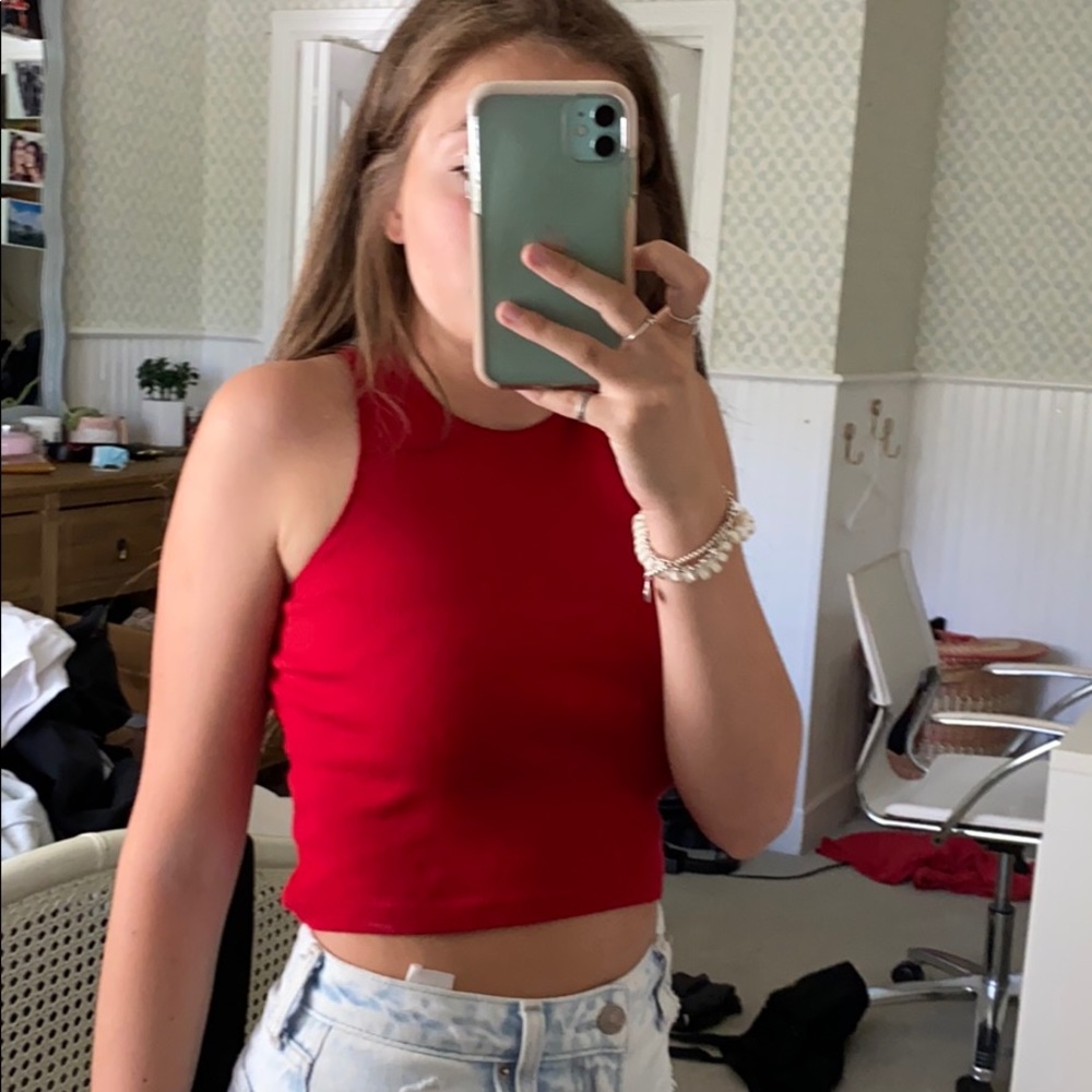 red brandy muscle tank